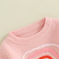 Floral Rainbow Sweater Pink