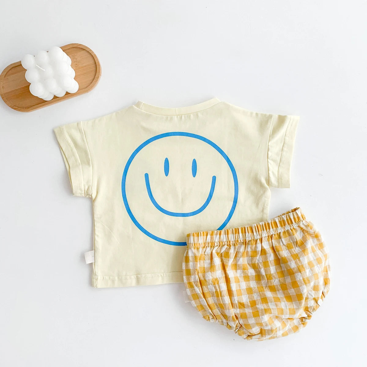 Smiley Plaid Set Yellow