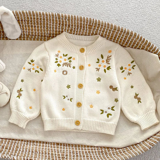 Little daisies embroidered cardi