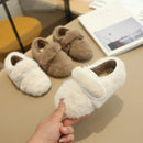 Fluffy velcro moccasins