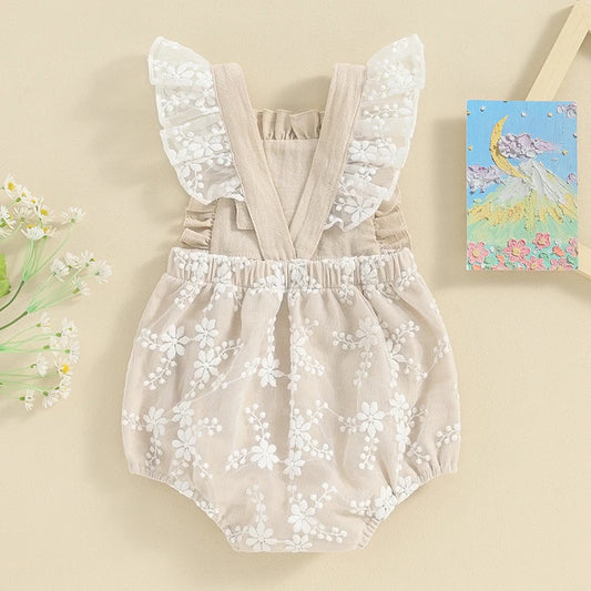 Lily floral lace romper