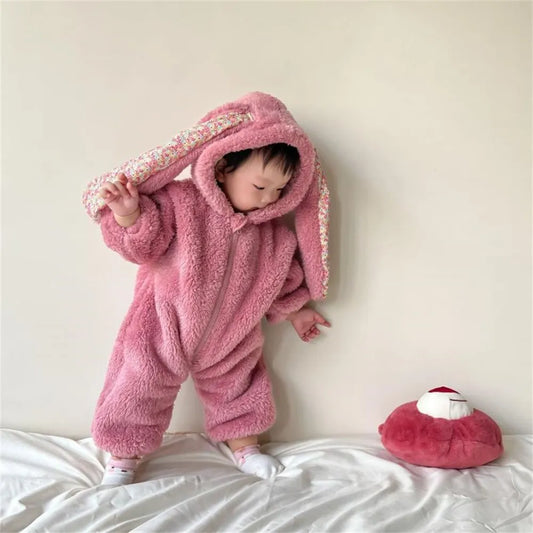 Fluffy Bunny Romper Pink