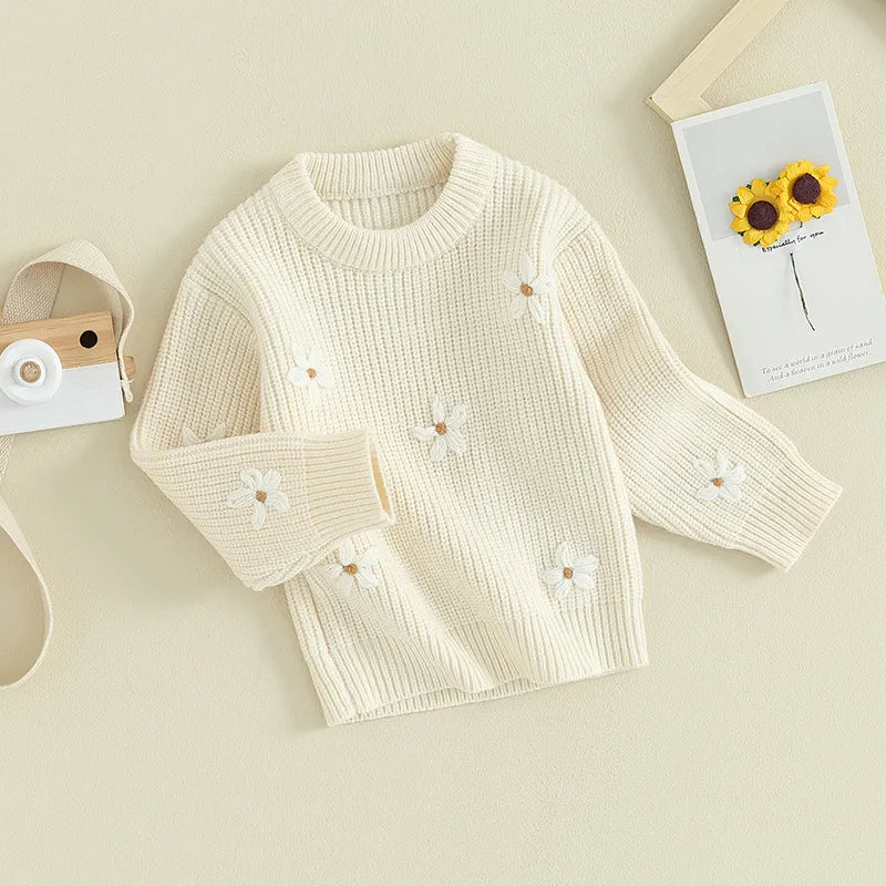 White flowers sweater Off white