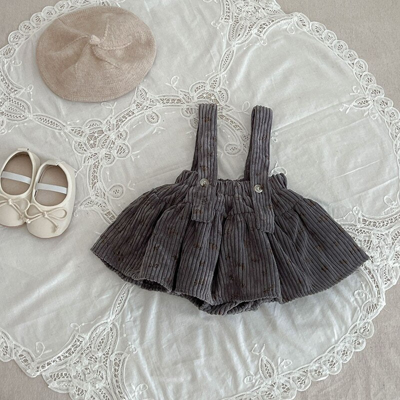 Soft Touch Corduroy Skirt Gray