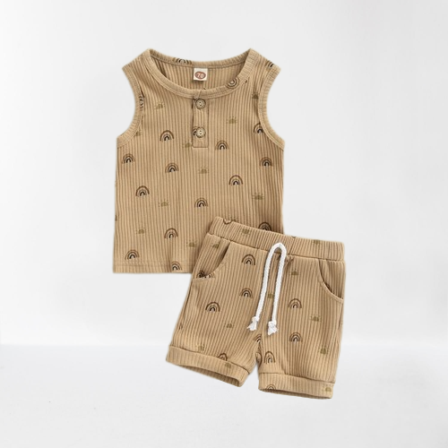 Rainbows Ribbed Set Latte