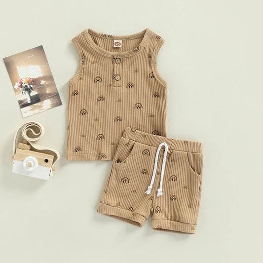 Rainbows Ribbed Set Latte