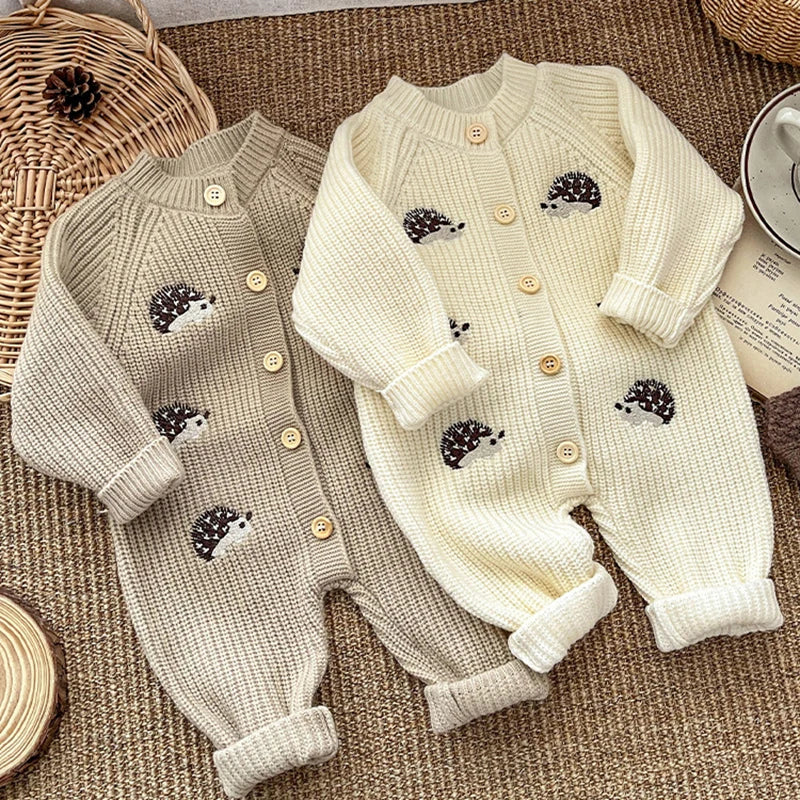 Hedgehogs knit romper