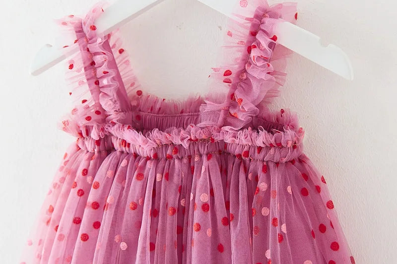 Pink confetti tulle dress