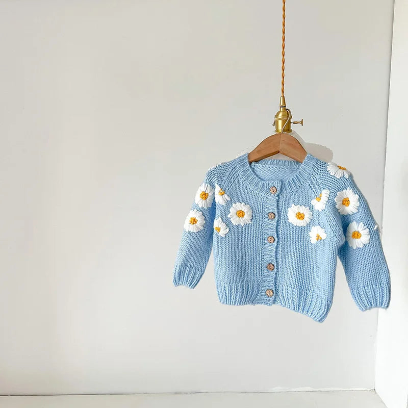 Daisy embroidery cardigan