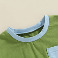 Summer Color Block Romper Green