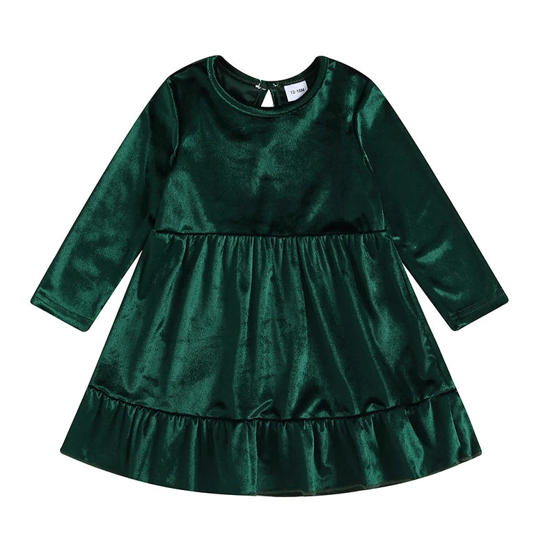 Glowy velvetin Dress Green