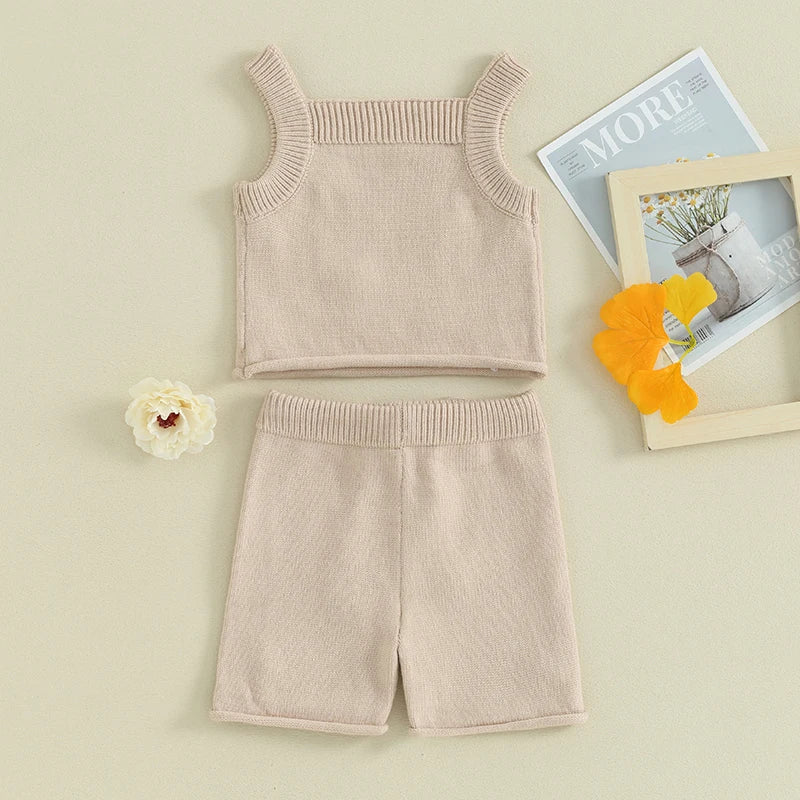 Daisy soft knit set Beige