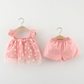 Daisy  Ruffle Mesh Set Pink