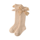 Velvet Bow High Knee Socks