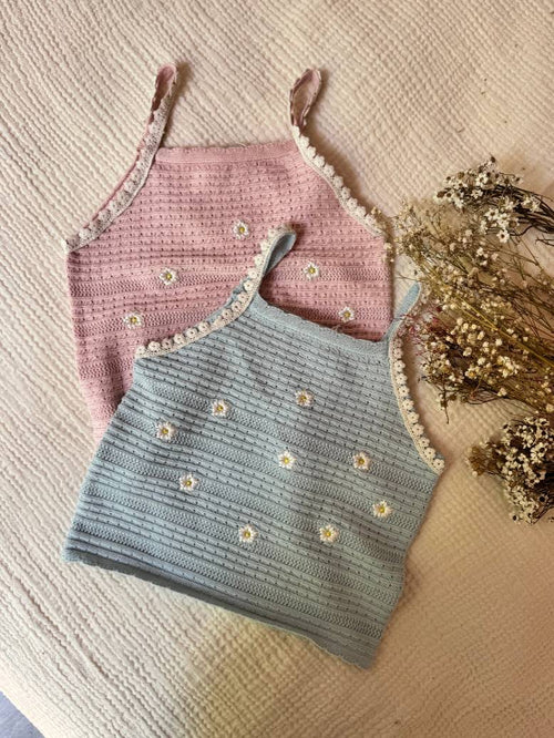 Daisy Embroidered Knit Top