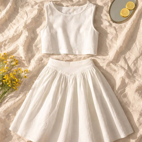The Timeless Linen Skirt Set