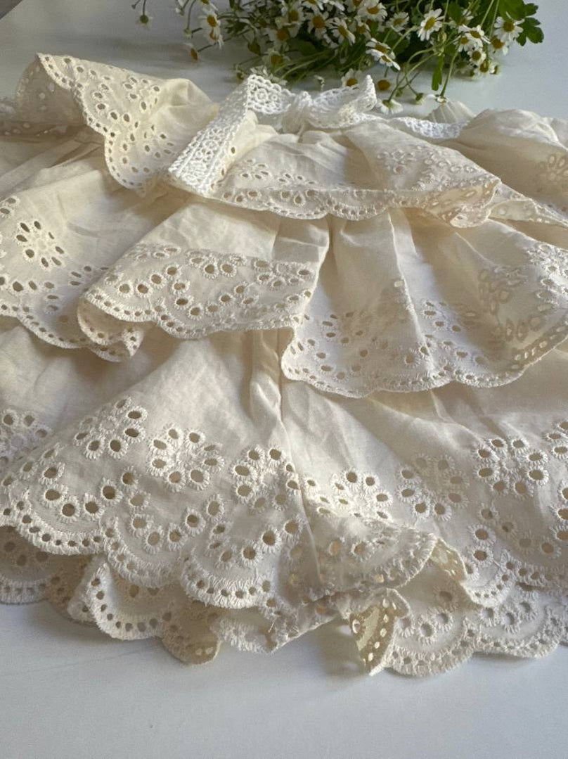 Romantic Eyelet Embroidered Skort