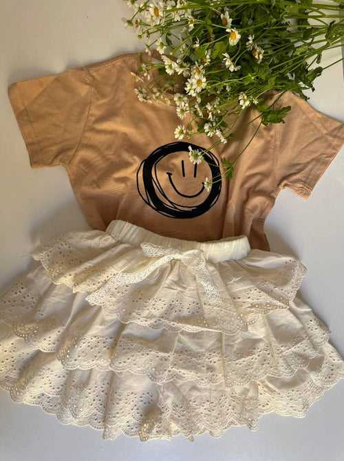 Romantic Eyelet Embroidered Skort