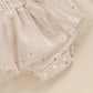 Tiny floral tutu romper Beige