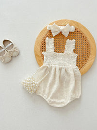 Mona textured romper & Bow