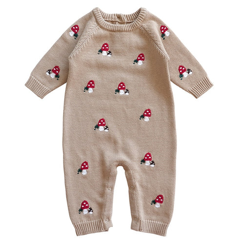 The Mushroom Romper Camel