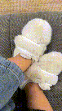 Fluffy velcro moccasins
