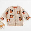 Puppies knitted cardigan
