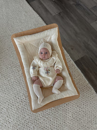 Bouquet knitted Romper Beige