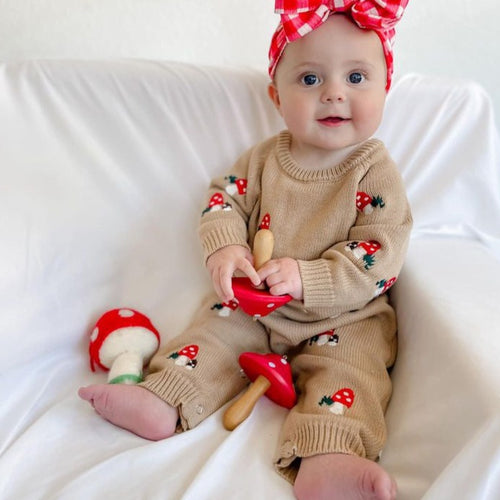 The Mushroom Romper Camel