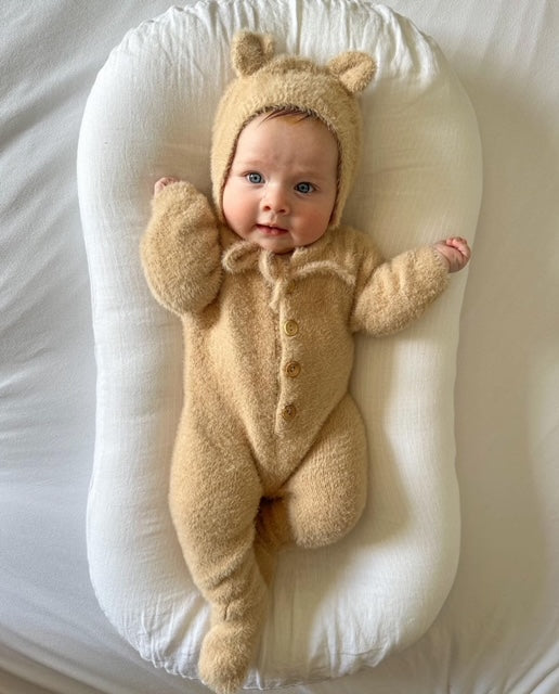 Bear Fluffy Jumpsuit and Hat