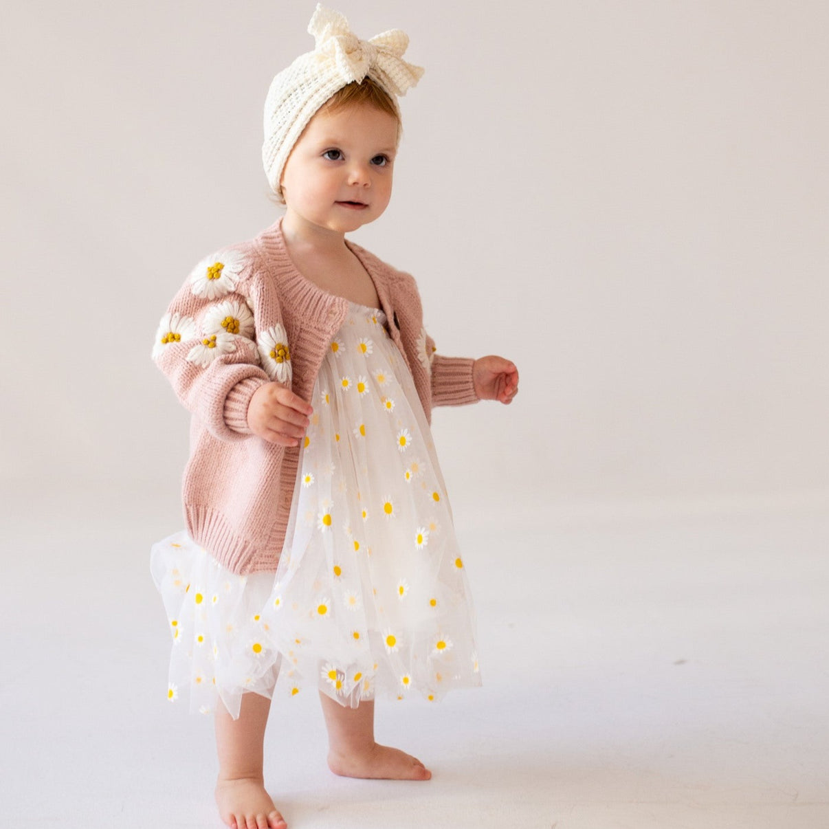 Daisy Tulle Dress White MINIMONO