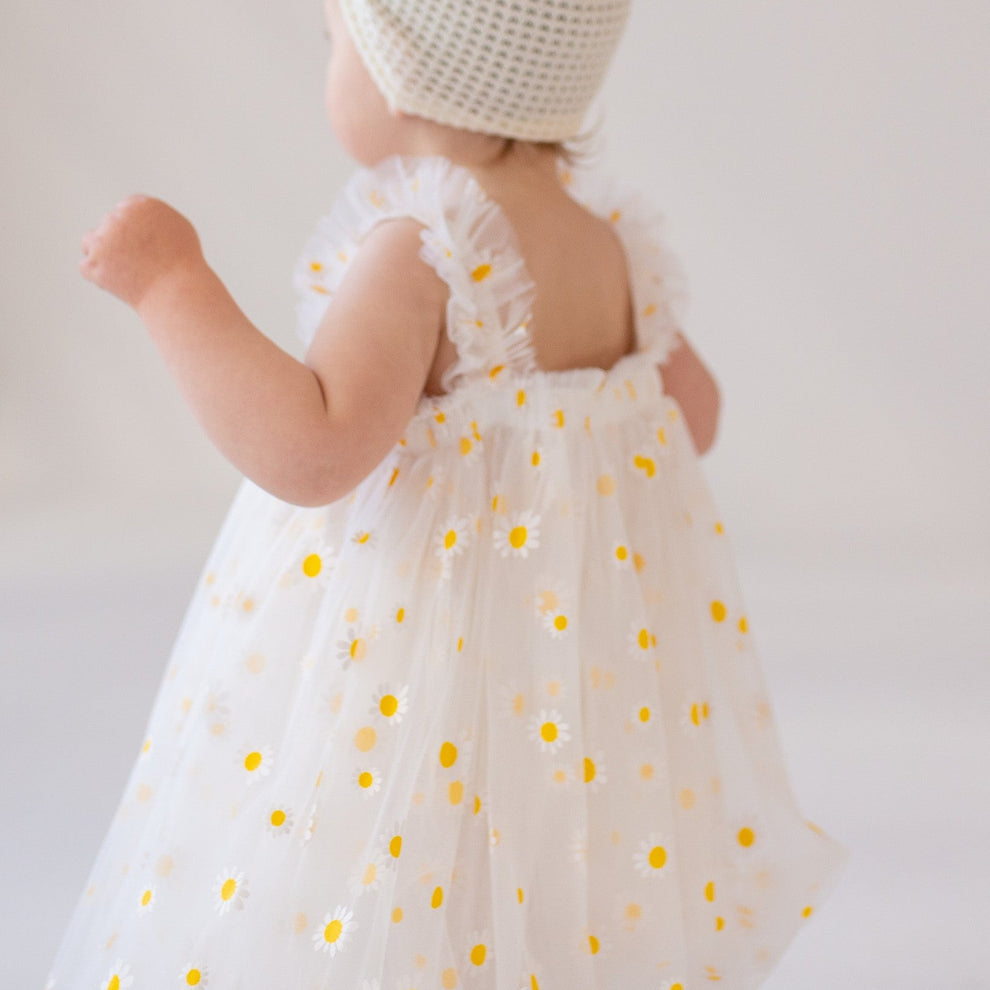 Daisy Tulle Dress White MINIMONO