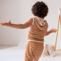 The striped hooded set Latte