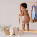 The striped hooded set Latte