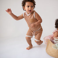The striped hooded set Latte