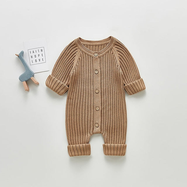 Cable Knit Jumpsuit Beige