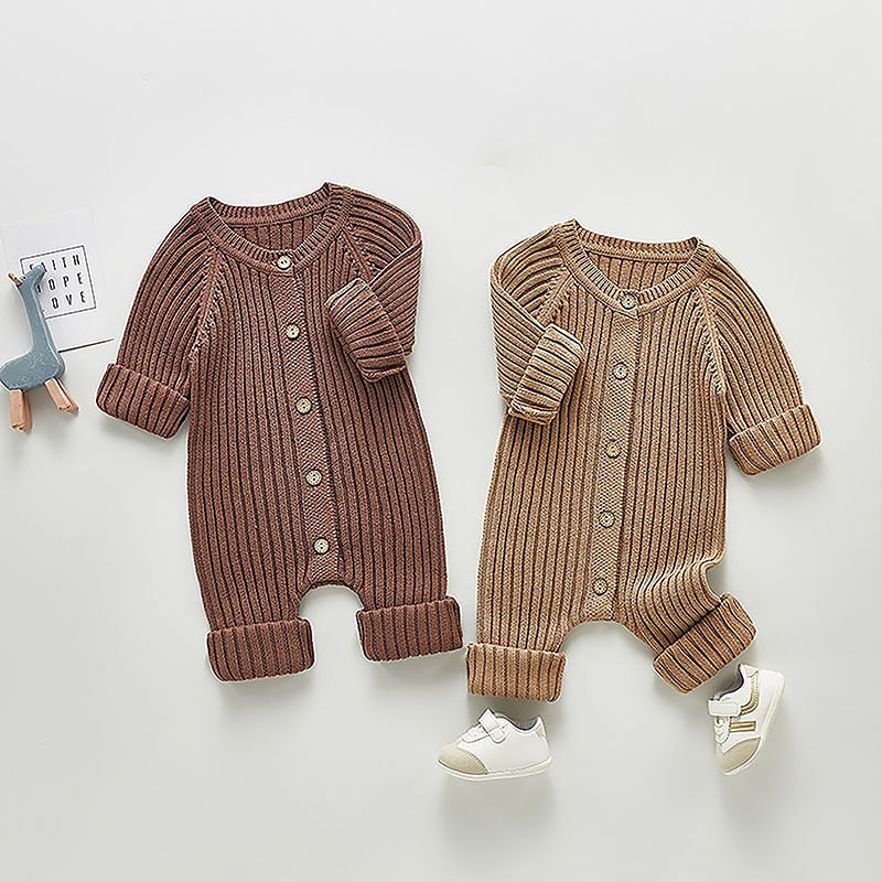 Cable Knit Jumpsuit Chocolate – MINIMONO