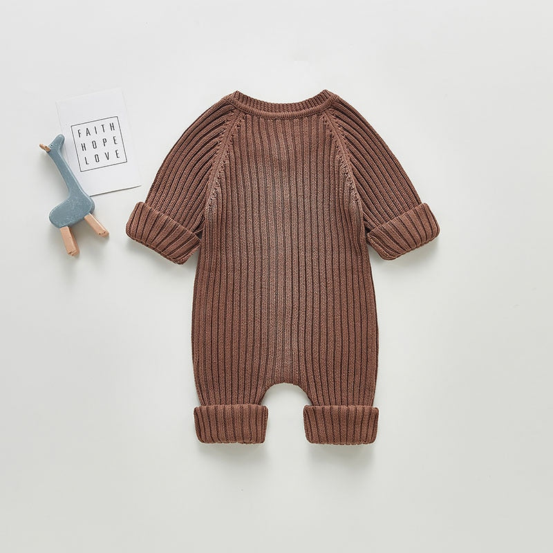 Cable Knit Jumpsuit Chocolate